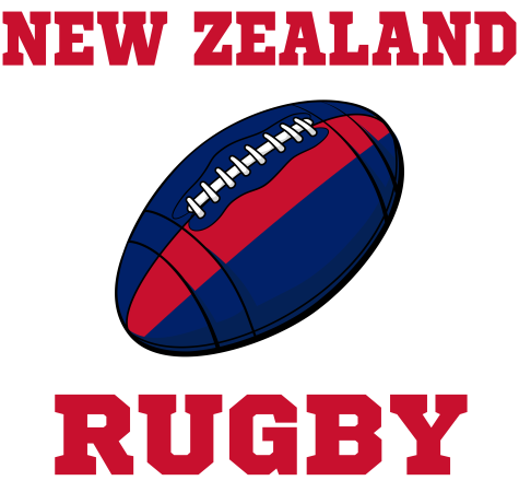 New Zealand Rugby Ball T-Shirt (Black)